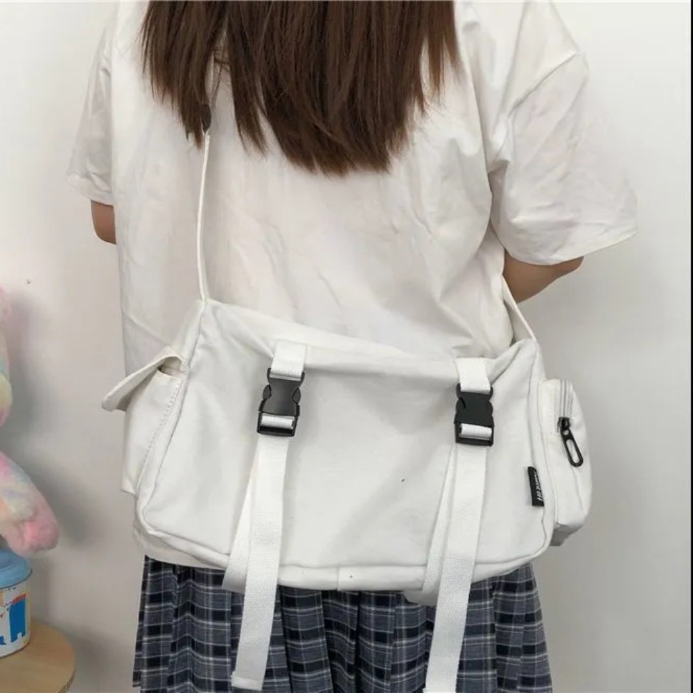 Women'S Retro Bags - حقيبة كروس سوداء مع جيوب للنساء