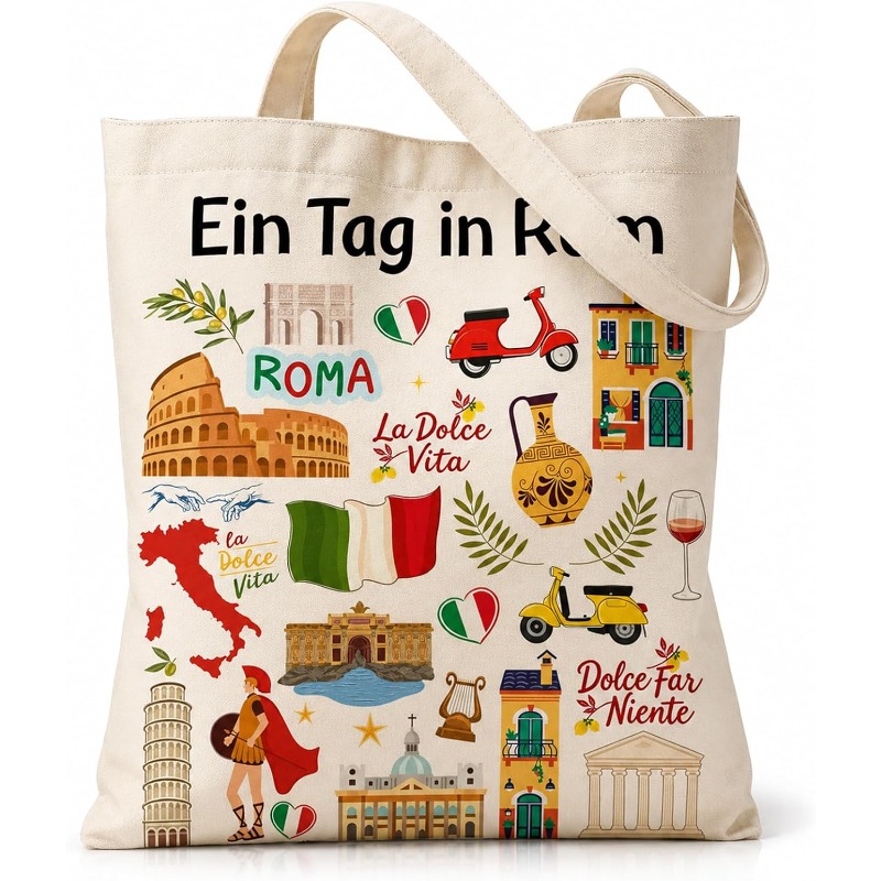 حقيبة قماشية صديقة للبيئة بطبع - مراجعة Women Bags Rome وسعره